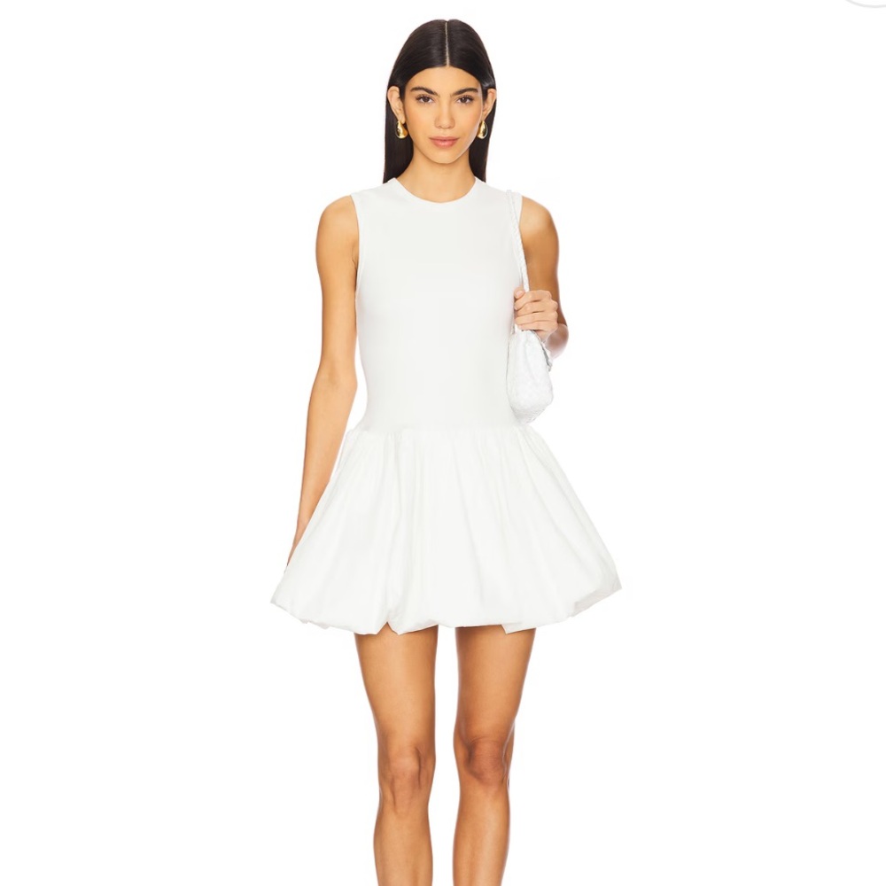 NWT L'Academie White Fit and Flare Sleeveless Mini Dress